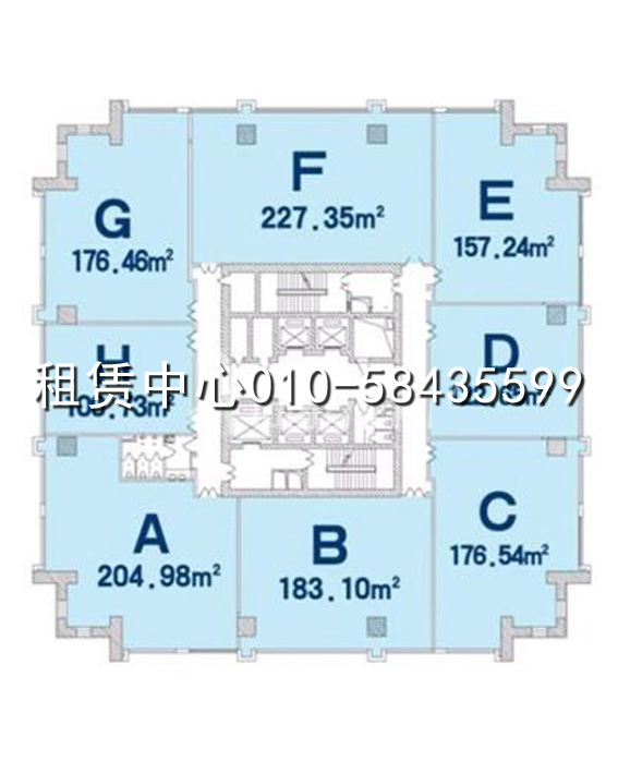 百富国际大厦标准层平面图